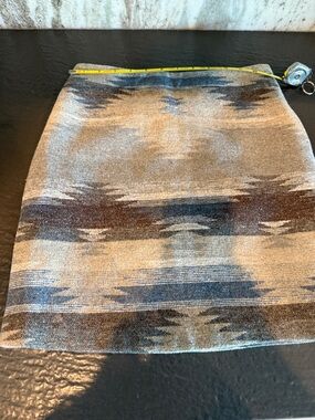 Western Patterned Brown & Blue and gray  Knit Skirt